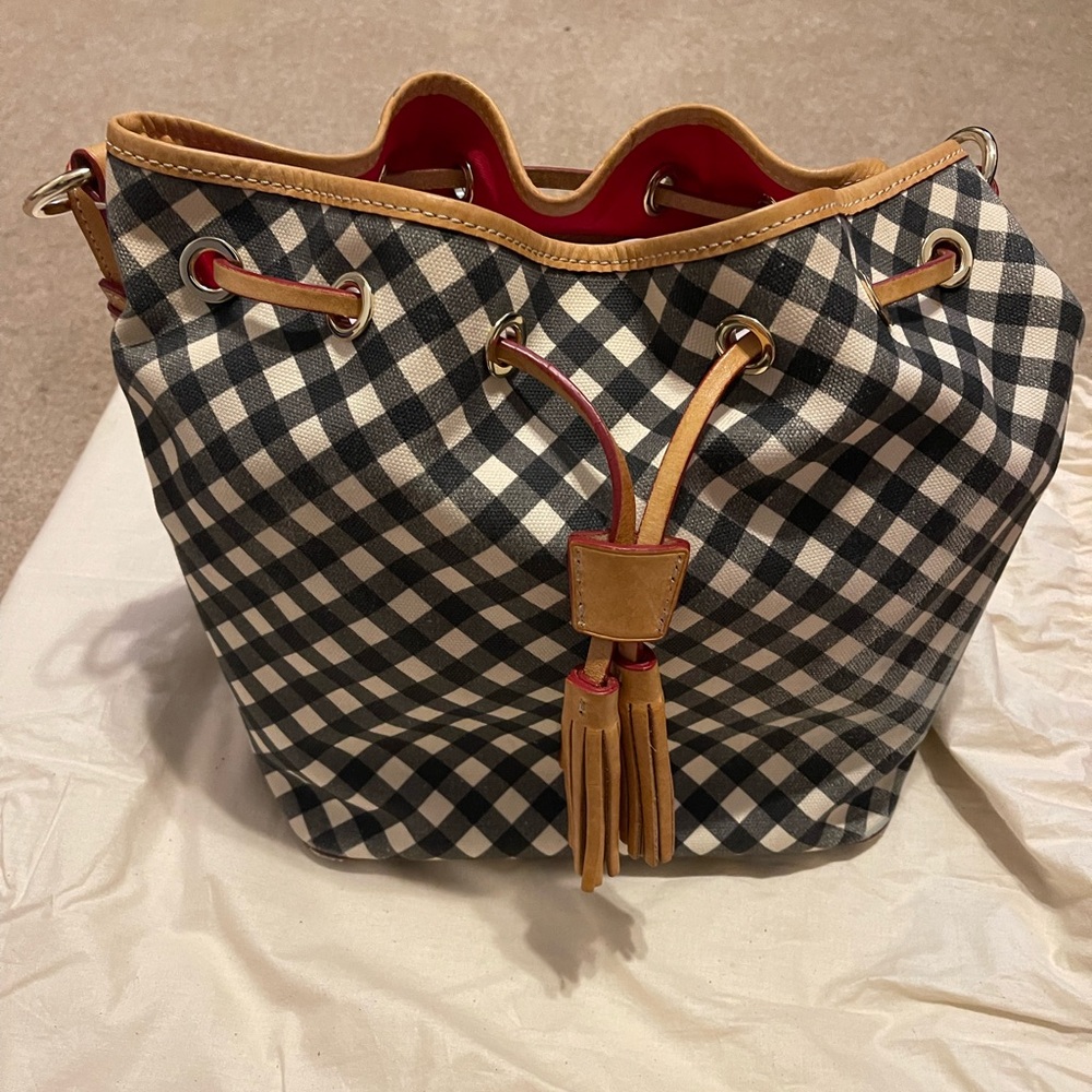 Dooney and Burke Gingham bag coated cotton-used